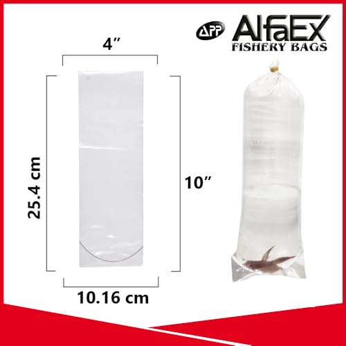 Fishery Bags 4 Inches Leak Proof Rounded Bottom Clear Plastic Fish Bags for Shrimps and Betta Fish Transport. (4" x 10" / 1000 Pack / 3 Mil) - size: 4" x 10" / 1000 Pack / 3 Mil