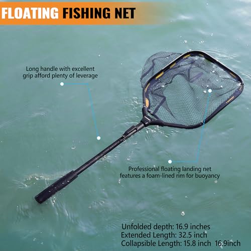 PLUSINNO Fishing Gear,Fsihing Backpack with Floating Fishing Net,Tackle Boxes,Waterproof Fishing Tackle Bag,Fishing Gifts for Men - color: Khaki Camo Backpack With Fishing Net