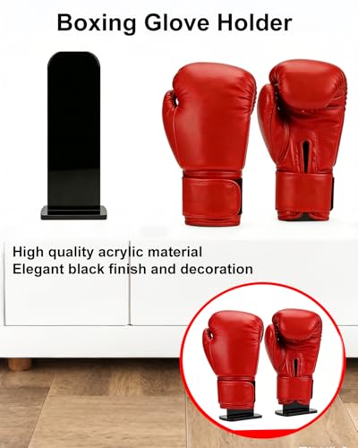 Black Boxing Glove Display Case,Boxing Gloves Stand Holder,Acrylic Boxing Glove Holder,Boxing Gloves Display Stand,Baseball Glove Display Rack (1 Pack) - color: 1 Pack