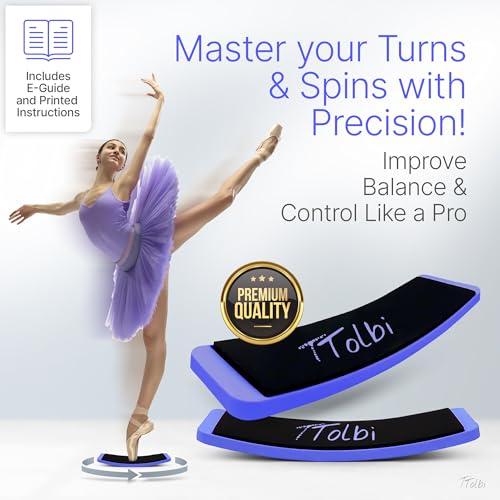 Turn Board for Dancers and Skaters, Ballet and Figure Skating Spinner | Off-ice trainer to improve spins, turns and balance for ballet, ice skating, cheer and gymnastics, all levels - color: Blue
