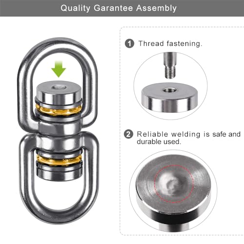 SELEWARE Heavy Duty Bearing Swing Swivel, 360° Rotation Hanging Accessory | Quiet Smooth Rotation, Supports Up to 1200LB, 2 Pack, Durable Design for Swings, Hammocks, Tire Swings and Heavy Bags - color: Swivel Only, 2 Pack