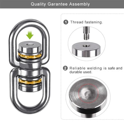 SELEWARE Heavy Duty Bearing Swing Swivel, 360° Rotation Hanging Accessory | Quiet Smooth Rotation, Supports Up to 1200LB, 2 Pack, Durable Design for Swings, Hammocks, Tire Swings and Heavy Bags - color: Swivel Only, 2 Pack