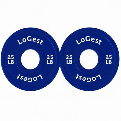 Logest Change Weight Plates 0.50LB 1.25LB 2.5LB 5LB Set Weight Plates for Olympic Bars Perfect for Strength Training Weight Plates Exercise Balance Increase Fractional Plate Olympic Bumper Plates - color: Blue - 2.5 LB Pair