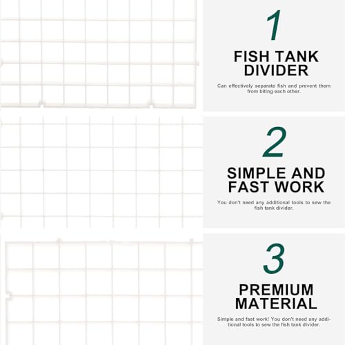 6pcs Aquarium Grid Dividers Fish Tank Bottom Partition Net White 30x15cm Mesh Breeding Isolation Board for Aquarium Filter and Fish Tank Separation