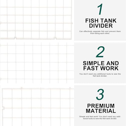 6pcs Aquarium Grid Dividers Fish Tank Bottom Partition Net White 30x15cm Mesh Breeding Isolation Board for Aquarium Filter and Fish Tank Separation