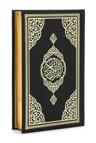 ihvan online, Holy Quran Arabic Only, Thermo Leather Hardcover, Easy-to-Read Script, QR Code Audio Support, Islamic Gift for Ramadan, Eid, Hajj & Umrah, Black, 6.7'' X 9.5'' - color: Arabic Only-black
