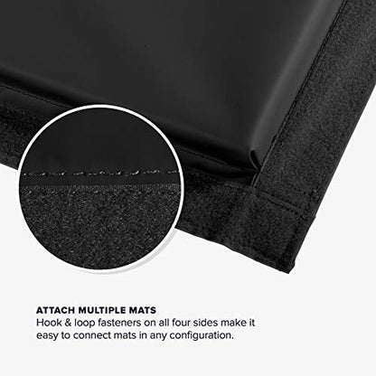 We Sell Mats Gymnastics Mat, Folding Tumbling Mat, Portable with Hook & Loop Fasteners - color: Black, size: 4 ft x 6 ft x 1.5 in