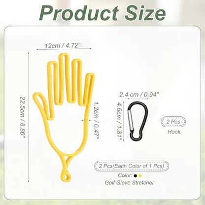 PATIKIL Golf Gloves Stretcher, Plastic Keeper Support Rack Holder Dryer Hanger Frame with Hanging Hook - color: Black/Yellow