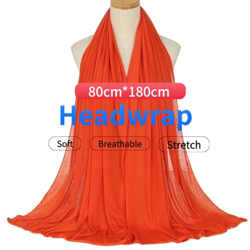 Harewom Head Wraps for Black Women, 71" Long Soft African Turban Hair Scarf - color: 1 Pcs- Orange