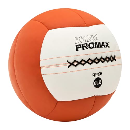 Champion Sports Rhino Promax Wall Balls - Soft Shell Non-Slip Grip for Weightlifting, Plyometrics, Cross Training, & Home Gym - style: 6 LBS