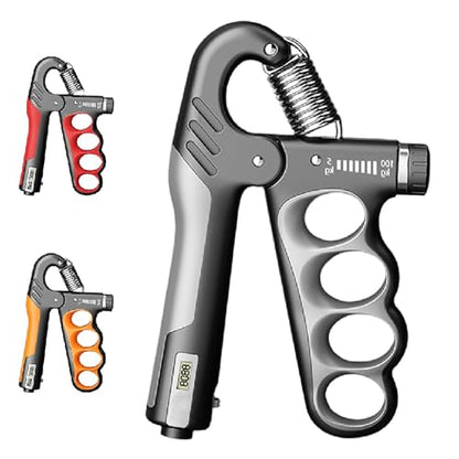 Adjustable Hand Grip Trainer with Electronic Counting, 2025 New Grip Strength Trainer 5-100KG/11-220LB Adjustable Hand Gripper Strengthener Forearm Exerciser for Adults Training Strength - color: Grey