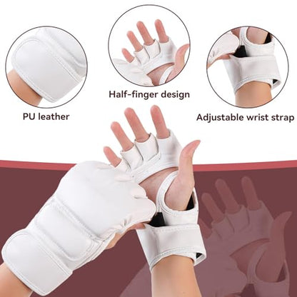 MMA Sparring Gloves for Men Women, Open Palm Training Boxing Gloves for Grappling, Kickboxing, Muay Thai, Punch Bag, Taekwondo, Martial Art, Fighting, Karate Mitts