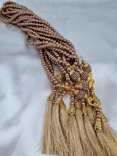 BABY SHOWER CHOCOLATE Set of 30 Muslim Prayer Beads – 99 Bead Tasbeeh in 4 Colors – Islamic Gift for Eid, Ramadan, Dhikr - color: Gold