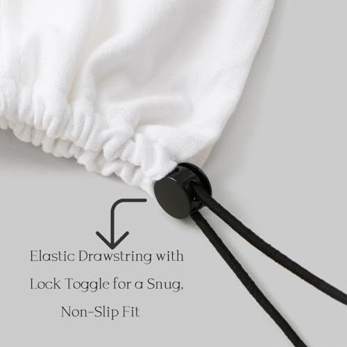 Women's Adjustable Elastic Drawstring Hijab Undercap, Soft Stretchy Jersey Underscarf Hijab Liner Hat - color: White
