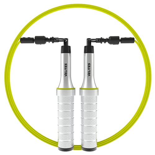 Velites - Earth 2.0 Jump Rope - Official CrossFit® Games Rope - Professional Aluminum Speed Rope for Double Unders, Fitness & Boxing - Includes 4mm Cable & Carrying Bag - - color: Silver