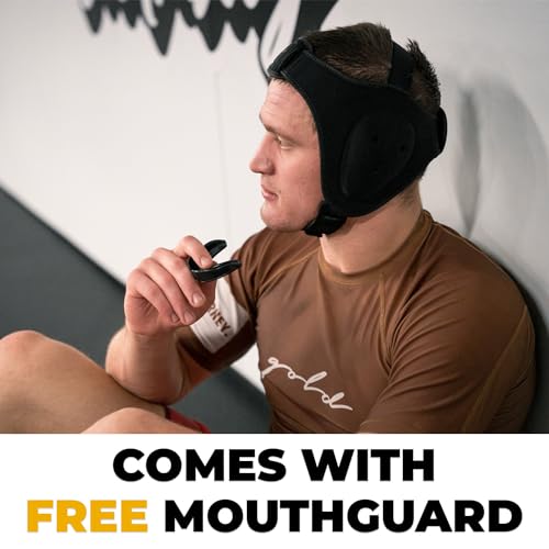 Gold BJJ Headgear for Jiu Jitsu, Wrestling, and MMA