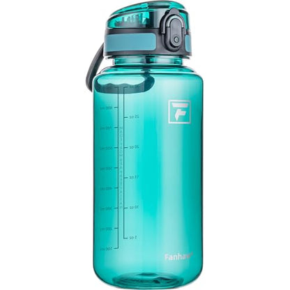 Fanhaw 32 Oz Clear Tritan Water Bottle, BPA-Free & Leak-Proof, Wide Mouth with Anti-dust Chug Lid, Reusable Plastic Bottle for Gym, Travel, School & Office, Back to School Essentials (Dark Green) - color: Dark Green, size: 32 Ounces
