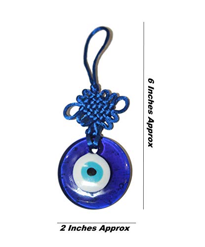 IS4A Talisman - Single Glass Evil Eye Protection - Good Luck Charm, Home, Office, Car Decoration, Blessing Ornament, Reflects Negative Energy (6 Inch) - size: 6 Inch