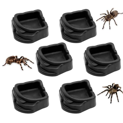 6 Pcs Spider Micro Water Bowls, Mini Resin Dish for Tarantula, Spider, Millipede and Tiny Reptiles, Food/Water Dish for Enclosure Accessories (1.65" D, 0.59" H) - size: Large- 6pack