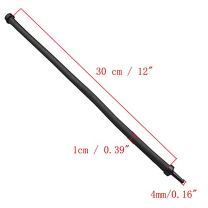 COMOK 10mm Diameter Rubber Tube Aquarium Air Curtain Bubble Air Diffuser Flexible Air Bubble Rubber Tube for Aquarium Fish Tank, Black, Long (30cm/12) - size: 30cm/12"