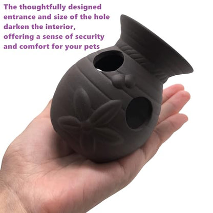 M2cbridge Pottery Ceramic Jar Natural Clay Vase Cichlid Small Fish Shrimp to Play Hide Breed Habitat(Purple Clay, 2pcs) - color: Purple Clay, 2pcs