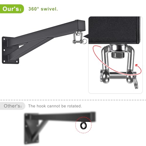 SELEWARE Wall Mount Heavy Bag Hanger Heavy Duty Punching Bag Hanger | 500LB Capacity Adjustable 360° Swivel Heavy Bag Bracket for Home Gym Indoor Outdoor Boxing, Muay Thai and MMA Training - size: C: 24" length
