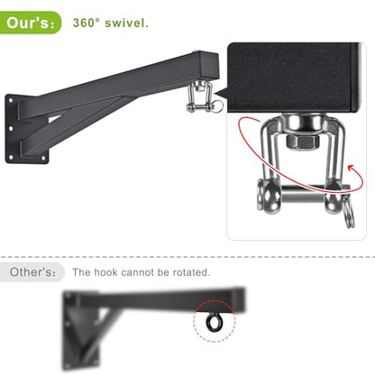SELEWARE Wall Mount Heavy Bag Hanger Heavy Duty Punching Bag Hanger | 500LB Capacity Adjustable 360° Swivel Heavy Bag Bracket for Home Gym Indoor Outdoor Boxing, Muay Thai and MMA Training - size: C: 24" length