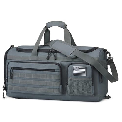 G4Free 3-in-1 Duffle Bag Travel Gym Sports, Large Tactical Duffel Backpack | 50L/65L with Shoes Compartment and Wet Pocket, Military Workout Bag for Men and Women, Dark Grey - color: Dark Grey