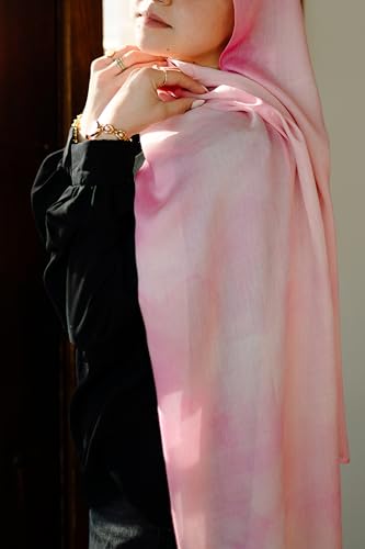 Women's Signature Lux Cotton-Modal Hijab Scarf. Soft, Breathable, Lightweight Wrap or Shawl for Modest Everyday Fashion - color: Blush Haze