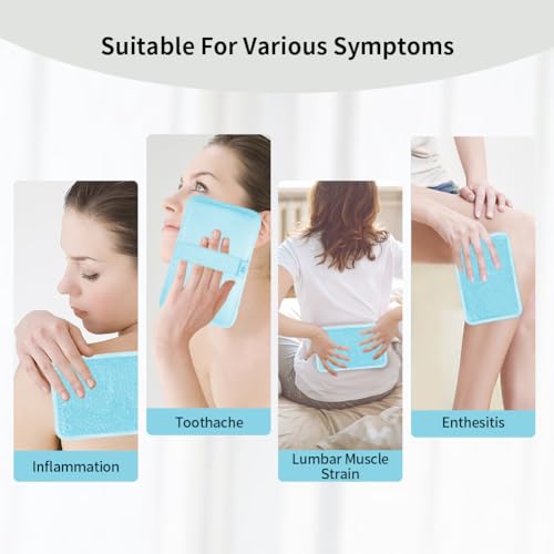 Gel ice Pack, ice Packs for Injuries Reusable for Pain, Swelling, Injuries of Knee, Shoulder, Foot, Back, Ankle, Neck, Elbow, Wisdom Tooth - Heat & Cold Therapy - style: Rectangle - Blue