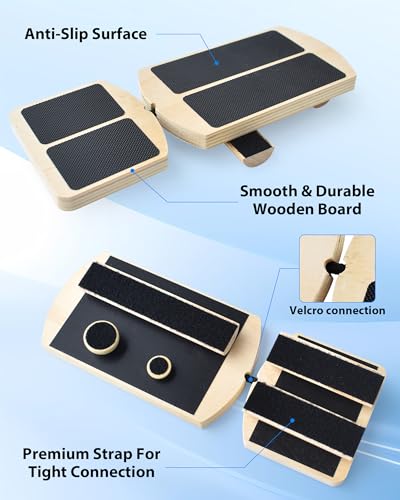 Ankle Balance Board Foot Strengthener, Adjustable Wobble Board with 15 Training Accessories, Stable & Durable Foot Trainer for Ankle Stability, Mobility & Foot Strength Training