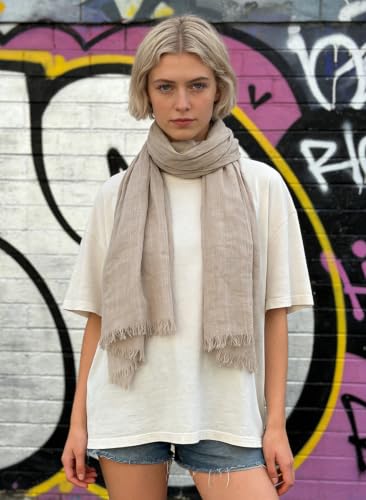 Mealah Womens Shawl Scarf - Lightweight Wrap Scarves Shawl Solid Color Sunscreen Scarve for Spring Summer Season Travel - color: Khaki