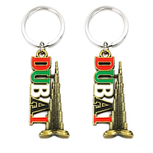 2pcs dubai buildings keychain, dubai travel souvenir keychain, bag car decoration key chain - style: Style 2