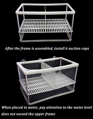 NGe Aquarium Fish Breeder Box, Rectangle Isolation Box, with Adjustable Position Isolation Panel, Hatching Box, Juvenile Fish Spawning Incubator Water Isolation Net Hatchery