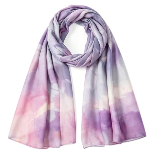 Hijab Scarf for Women Fashion Printed Modal Hijab Head Wrap Scarves Lightweight Long Scarf Shawls - color: Watercolor K