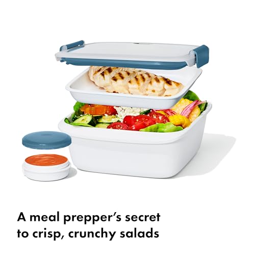 OXO Good Grips Prep and Go 샐러드 용기 - 오션 블루 - color: 오션 블루., style: 샐러드 용기