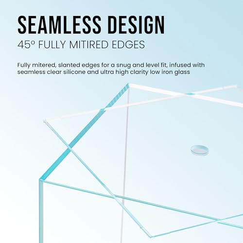 Ultum Nature Systems Prism Rimless Glass Aquarium - Cube Tank with Mitered Lid, Tall Nano Fish Tank for Home & Office - UNS Prism, 30TM - size: 11.81 x 11.81 x 17.72 inches