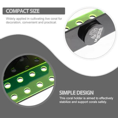 Marine Sources Aquarium Clear Acrylic Coral Frag Plugs Rack Holder SPS Coral Support Seawater Fish Tank Accessories Magnetic (CRB-M-R32) - size: CRB-M-R32