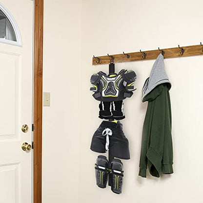 2Pcs Hockey Hanger Portable Hanging Dryig Rack Hockey Gifts for Home and Outdoor Using in Ice Hockey Skating Football Camping Fishing 5 Hooks - color: Black X2pcs