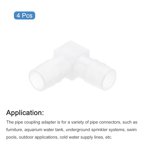 uxcell 3/8" 90 Degree Elbow Hose Barb, 4pcs L-Shaped Aquarium Air Valve Connector Tubing for Fish Tank Pond Air Line - size: 3/8 Inch