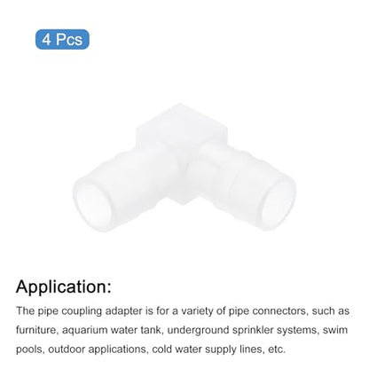 uxcell 3/8" 90 Degree Elbow Hose Barb, 4pcs L-Shaped Aquarium Air Valve Connector Tubing for Fish Tank Pond Air Line - size: 3/8 Inch