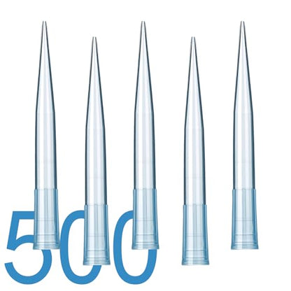 Pipette Tips 1000uL 500pcs, 1ml Universal Pipetting Tips, DNase/RNase Free and Pyrogen Free, Low Retention, Laboratory Liquid Handling, Autoclavable, Polypropylene (PP) - size: 1000uL(500PCS)