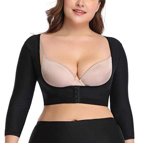 woahee Women's Arm Shaper Plus Size Arm Faja Compression Sleeve Garment Post Surgical Arm Shapewear - color: Black, size: Small