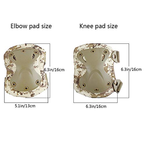 Combat Knee & Elbow Protective Pads Set for Outdoor CS Paintball Game Cycling Safety Skateboarding Gear Skates Knee Protection Guard Pads - color: DD