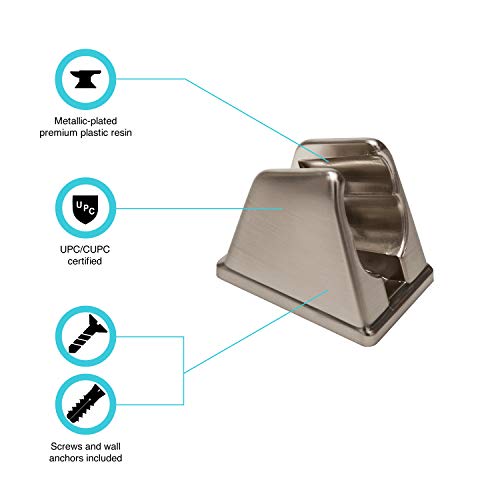 Dura Faucet DF-SA156-SN RV Handheld Shower Wand Bracket (Satin Nickel) | RV handheld shower wand bracket for campers, trailers, and motorhomes. - color: Brushed Satin Nickel