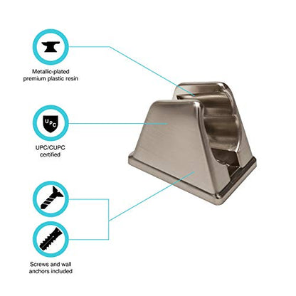 Dura Faucet DF-SA156-SN RV Handheld Shower Wand Bracket (Satin Nickel) | RV handheld shower wand bracket for campers, trailers, and motorhomes. - color: Brushed Satin Nickel