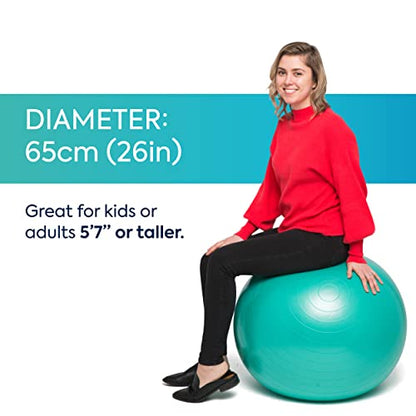 Bouncyband Balance Ball – Create Flexible Seating to Improve Focus at School, Office, or Home with This No-Roll Weighted Ball - color: Green, size: Large (Pack of 1)