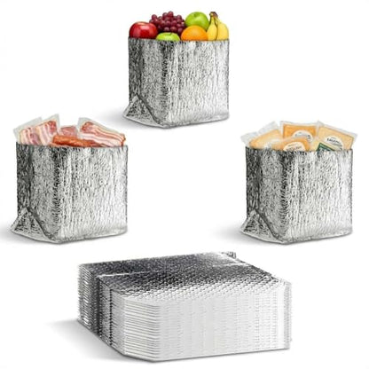 21"x13"x12" Fish Frozen Shipping Box Liners, 25 Pack Foil Insulated Bag Thermal Bag for Delivery - size: 21" x 13" x 12"