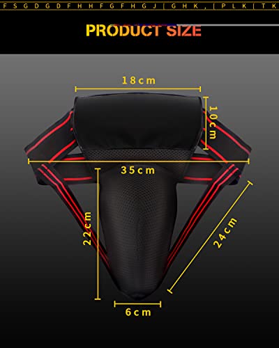 Mens Groin Protector, Protective Cup, Boxing Abdominal Groin Guard, MMA Protective Cup, Kickboxing Cup, Muay Thai Cup Protector（30 in - 42 in）