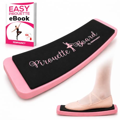 Zenmarkt Turning Board for Dancers, Cheerleaders, Gymnasts, Ice Skaters | Improve Turns, Balance & Stability — Ballet Pirouette Trainer, Figure Skating & Gymnastics Practice Board - color: Pink without Carry Bag